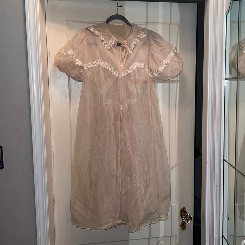 RoVel of California vintage nightgown Peignoir & robe set sheer sleeveless